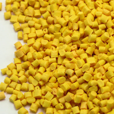 Yellow PBT plastic particles fire retardant PBT30% reinforced plastic raw material
